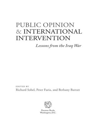 cover image of Public Opinion and International Intervention